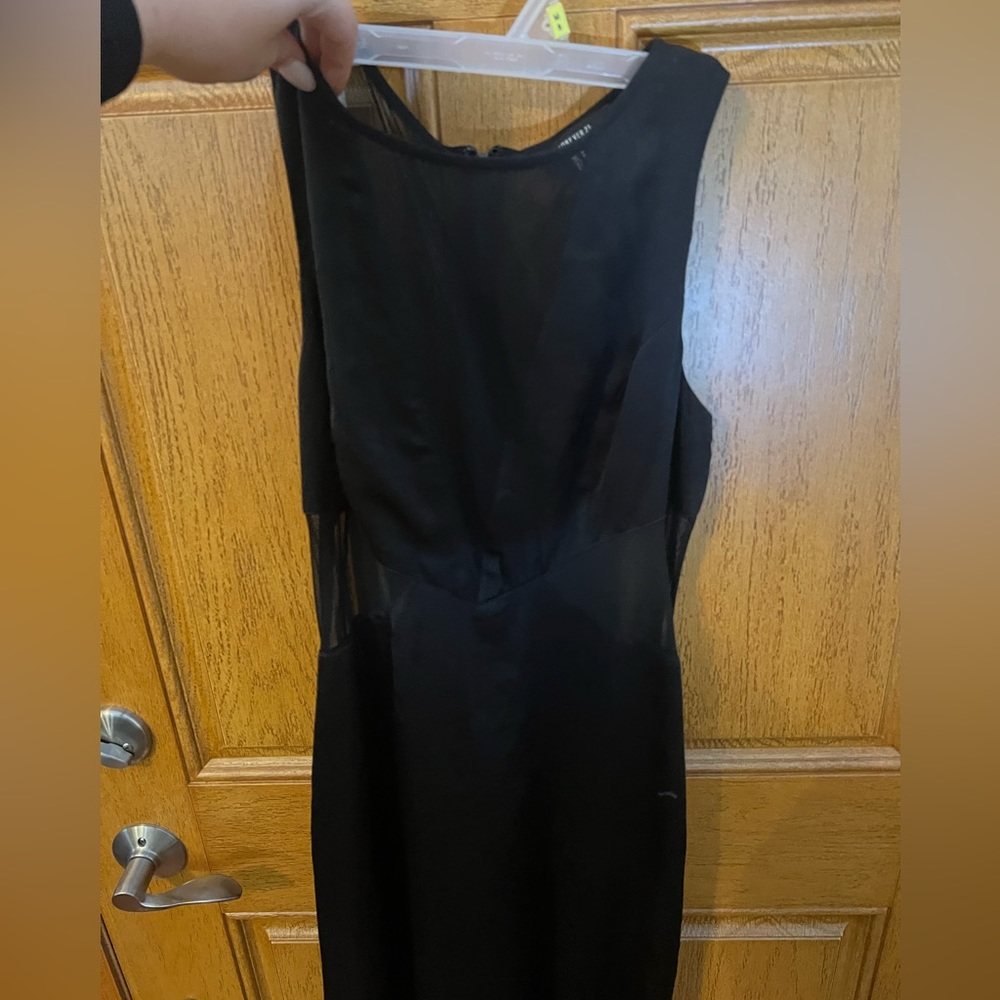 Black maxi dress with sheer cutouts
